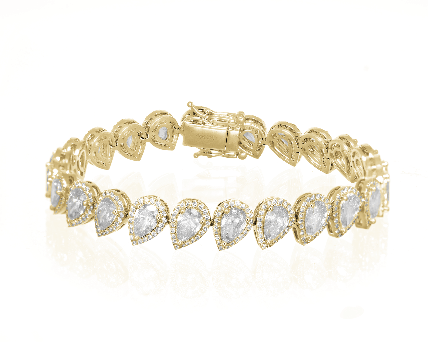 14K PEAR CUT WITH ELEGANT DIAMOND ACCENT 15.32CT - Mr. Alex Jewelry