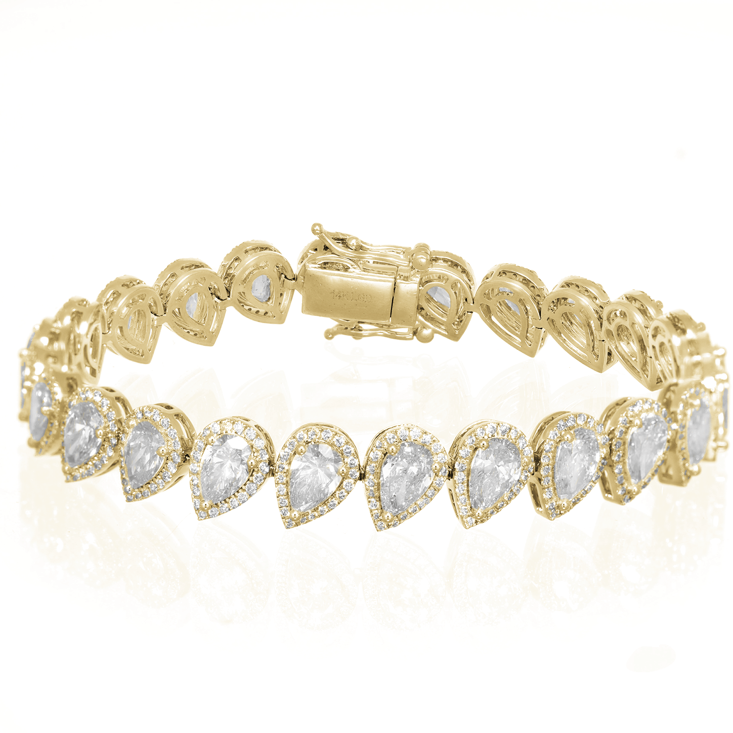 14K PEAR CUT WITH ELEGANT DIAMOND ACCENT 15.32CT - Mr. Alex Jewelry