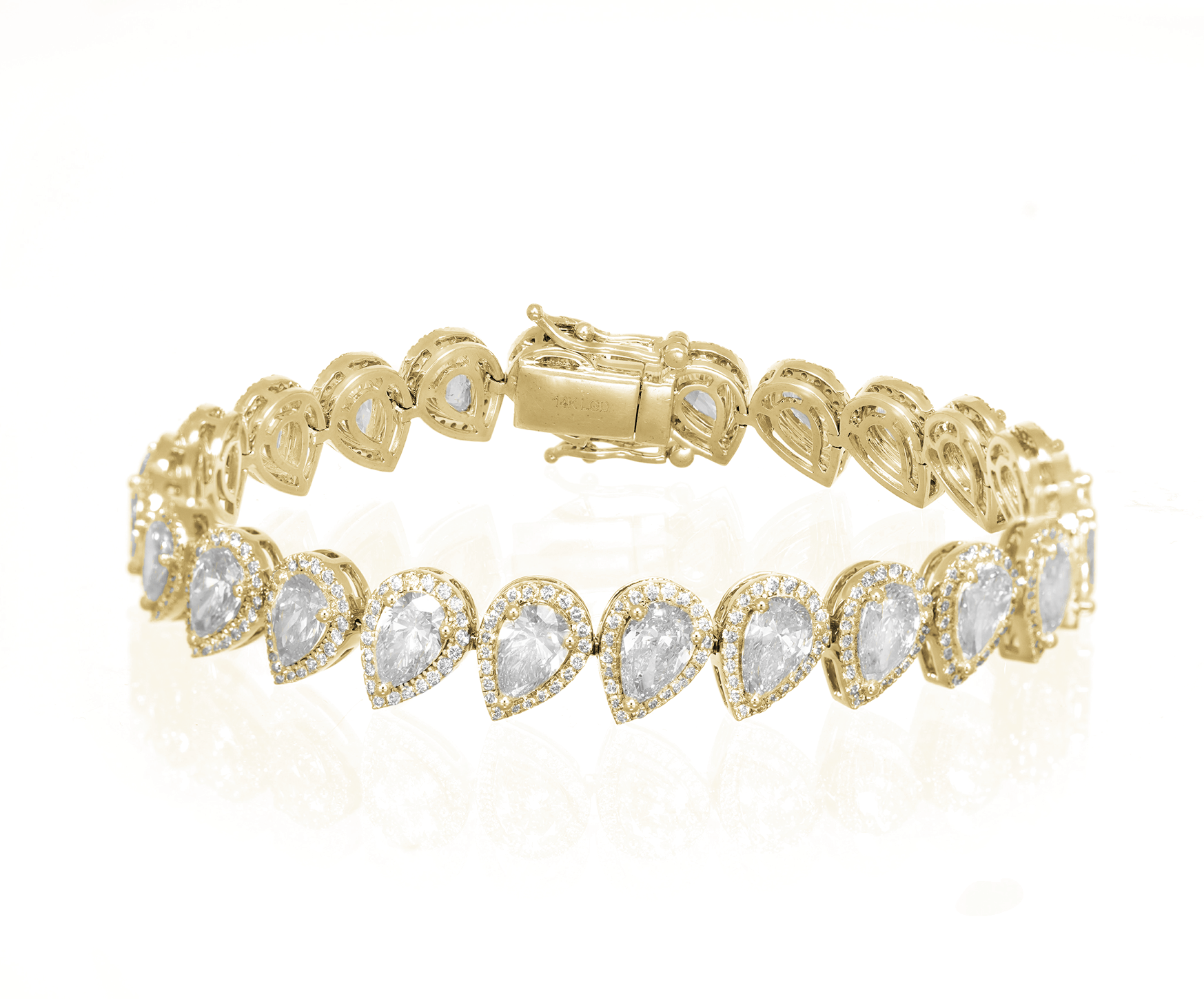 14K PEAR CUT WITH ELEGANT DIAMOND ACCENT 15.32CT - Mr. Alex Jewelry