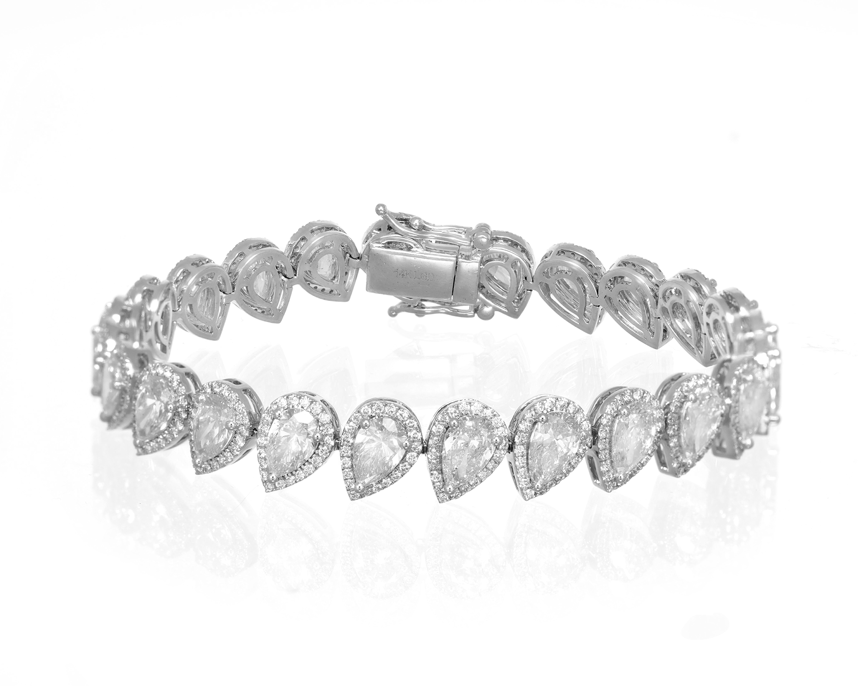 14K PEAR CUT WITH ELEGANT DIAMOND ACCENT 15.32CT - Mr. Alex Jewelry