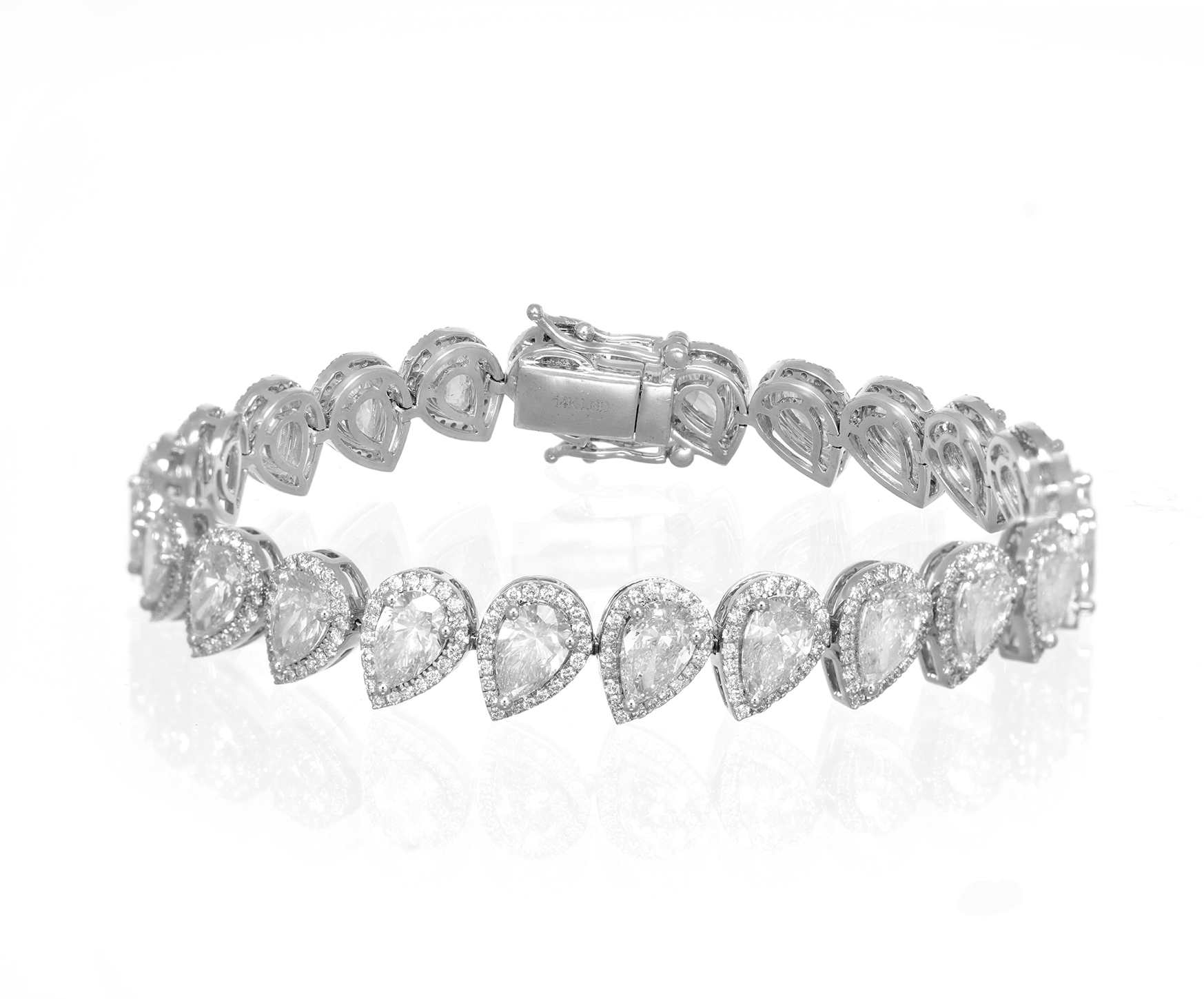 14K PEAR CUT WITH ELEGANT DIAMOND ACCENT 15.32CT - Mr. Alex Jewelry