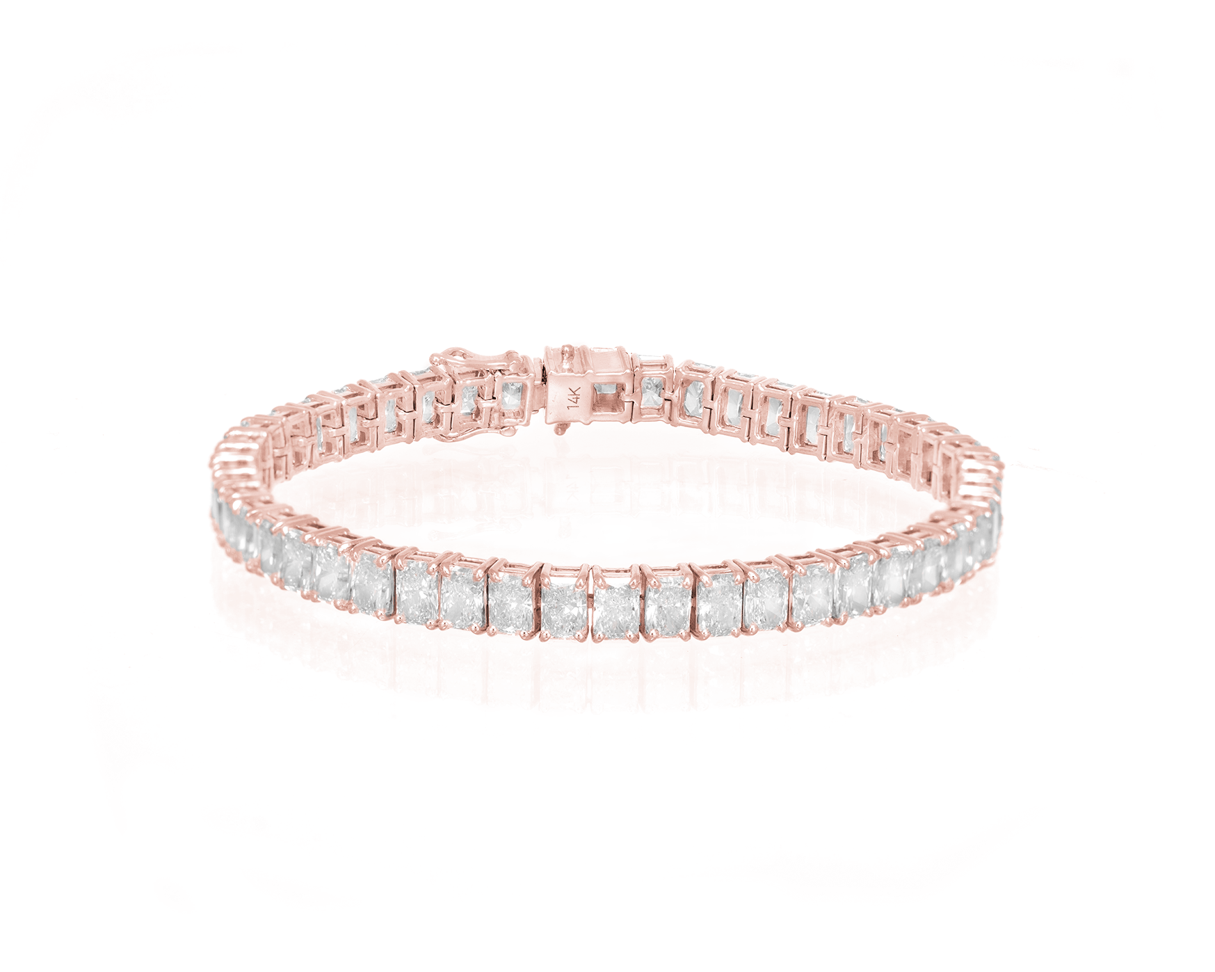 14K RADIANT CUT TENNIS BRACELET WITH ELEGANT DIAMOND ACCENT 16.89CT - Mr. Alex Jewelry
