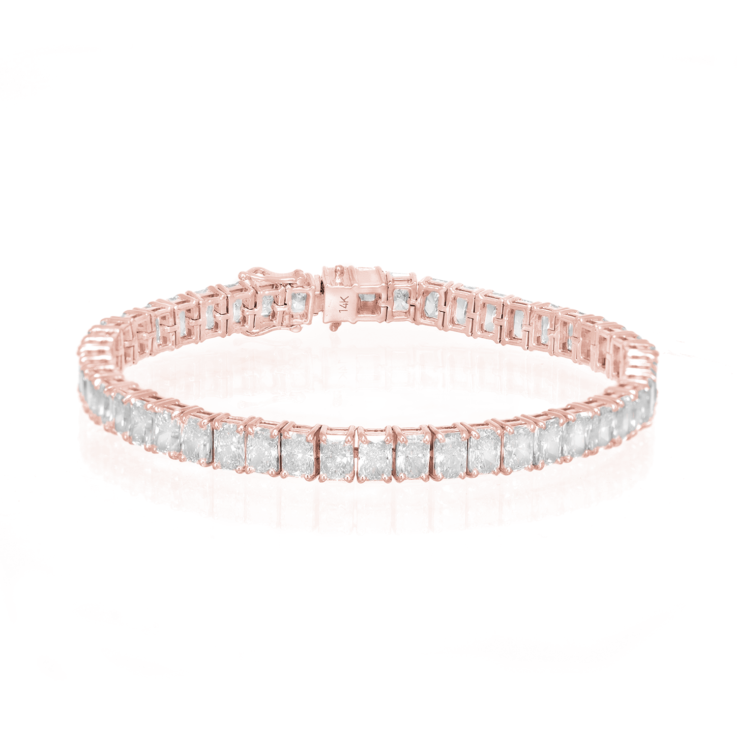 14K RADIANT CUT TENNIS BRACELET WITH ELEGANT DIAMOND ACCENT 16.89CT - Mr. Alex Jewelry