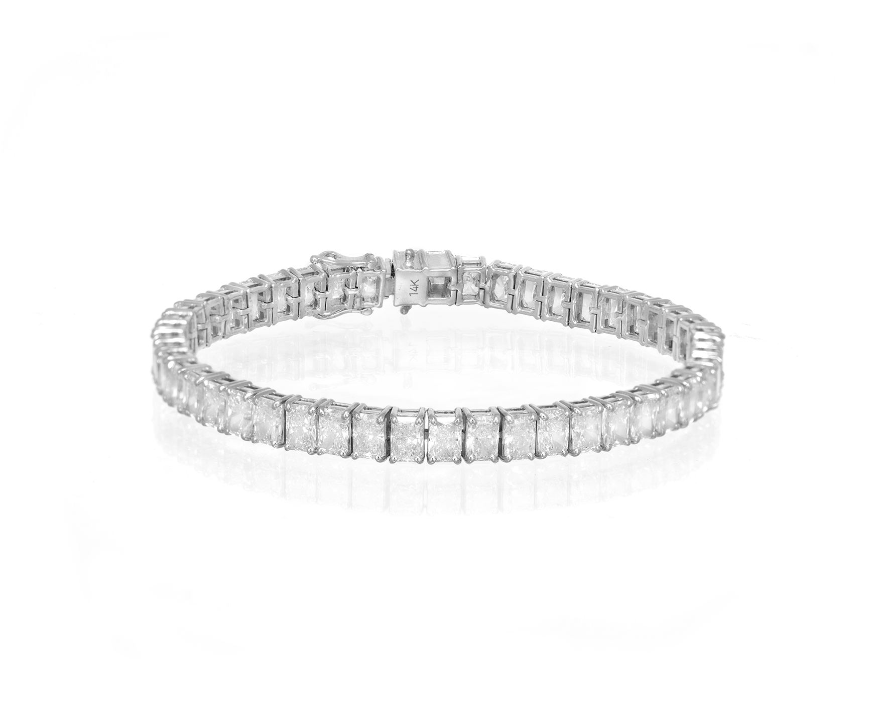 14K RADIANT CUT TENNIS BRACELET WITH ELEGANT DIAMOND ACCENT 16.89CT - Mr. Alex Jewelry