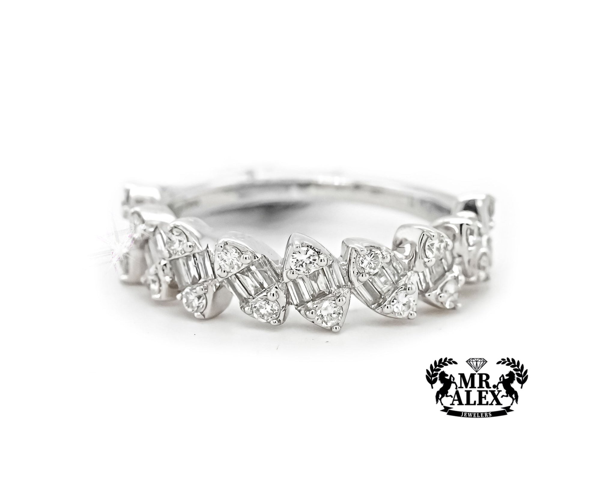 14k White Gold Baguette Diamond Eternity Band 0.75ct - Mr. Alex Jewelry