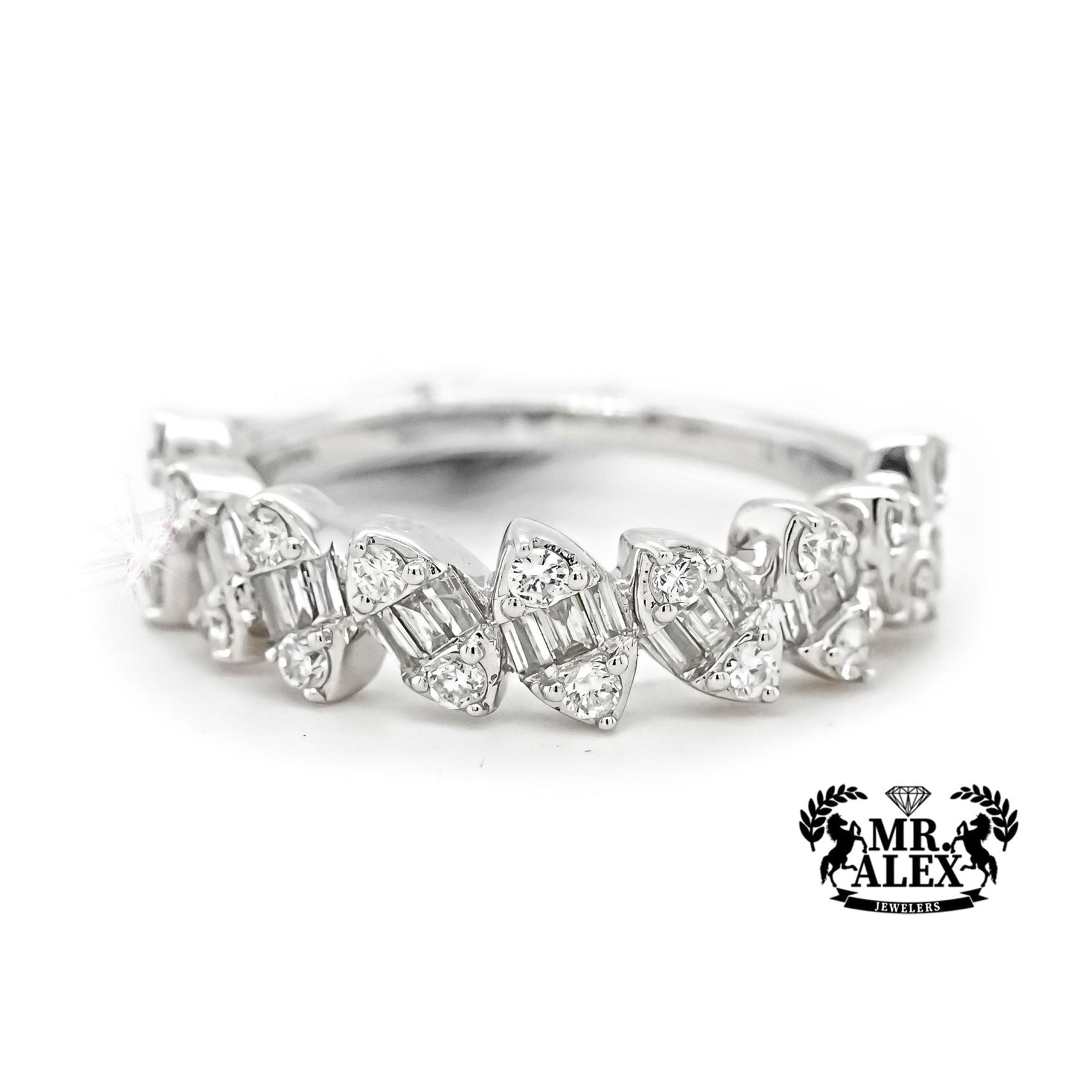 14k White Gold Baguette Diamond Eternity Band 0.75ct - Mr. Alex Jewelry