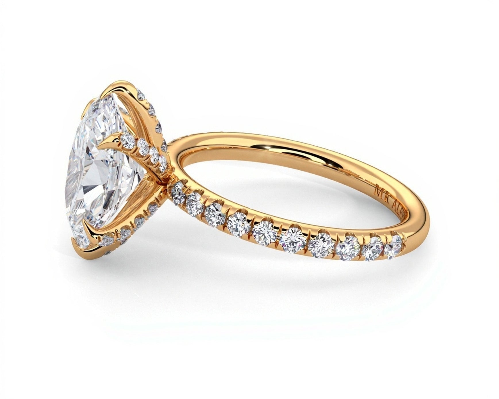 2 Carat Oval Brilliant Cut Hidden Halo Micropavé Engagement Ring - Mr. Alex Jewelry