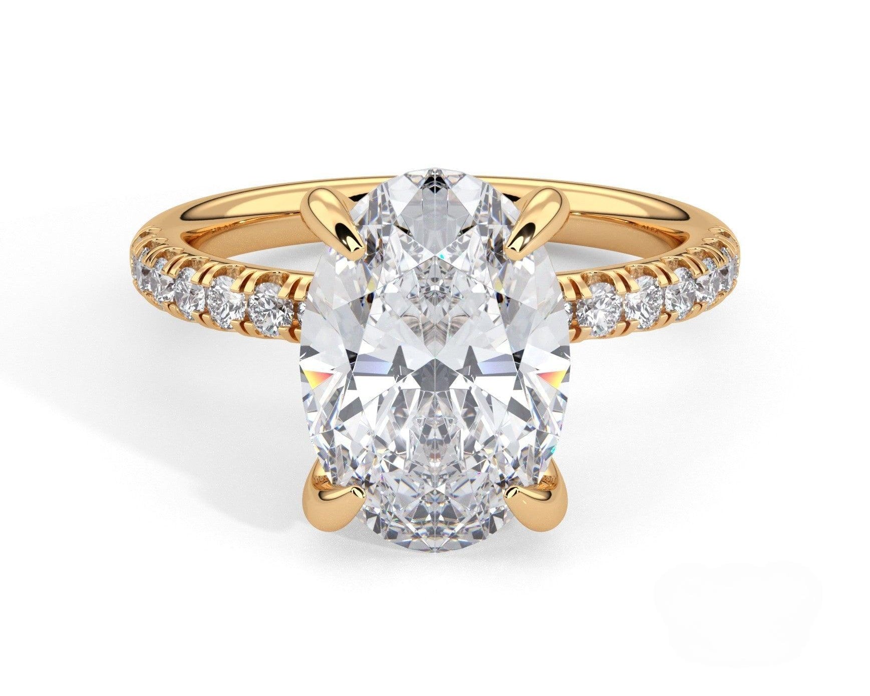 2 Carat Oval Cut Hidden Halo Micropavé Engagement Ring - Mr. Alex Jewelry