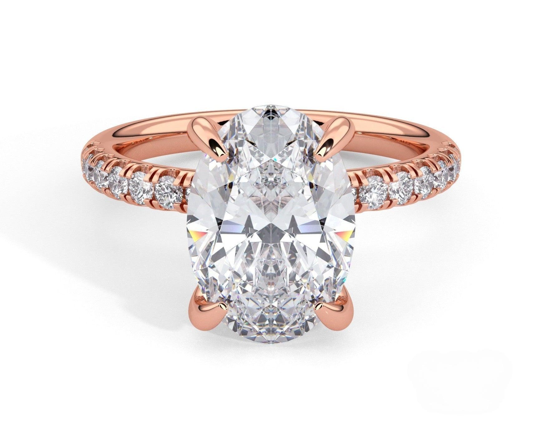 2 Carat Oval Cut Hidden Halo Micropavé Engagement Ring - Mr. Alex Jewelry