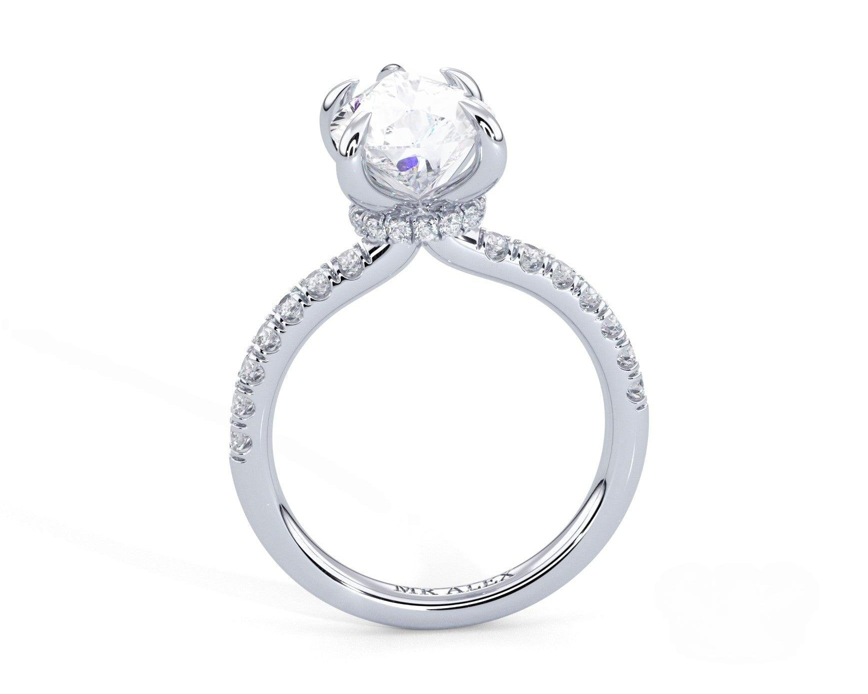 2 Carat Pear Cut Hidden Halo Micropavé Engagement Ring - Mr. Alex Jewelry