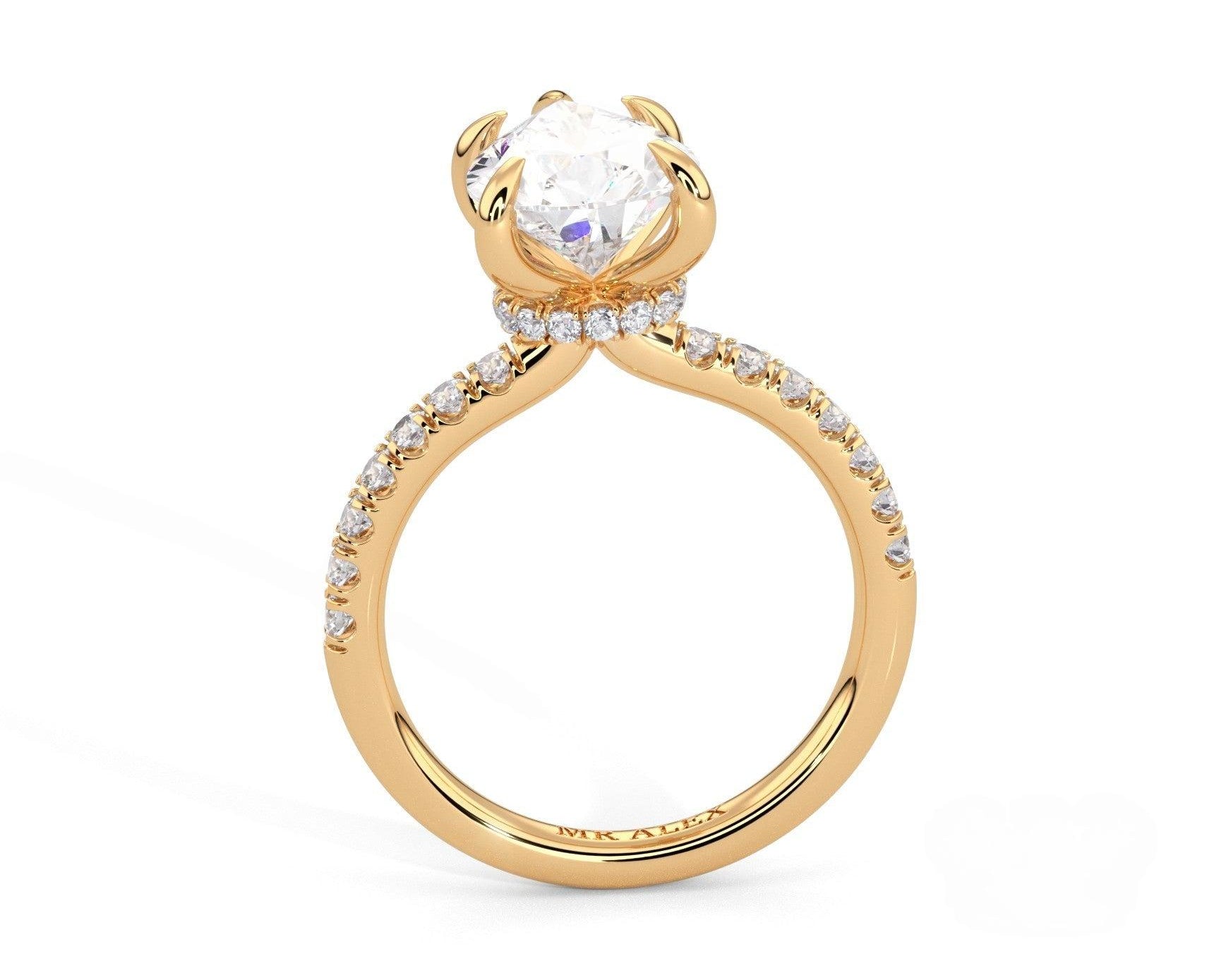 2 Carat Pear Cut Hidden Halo Micropavé Engagement Ring - Mr. Alex Jewelry