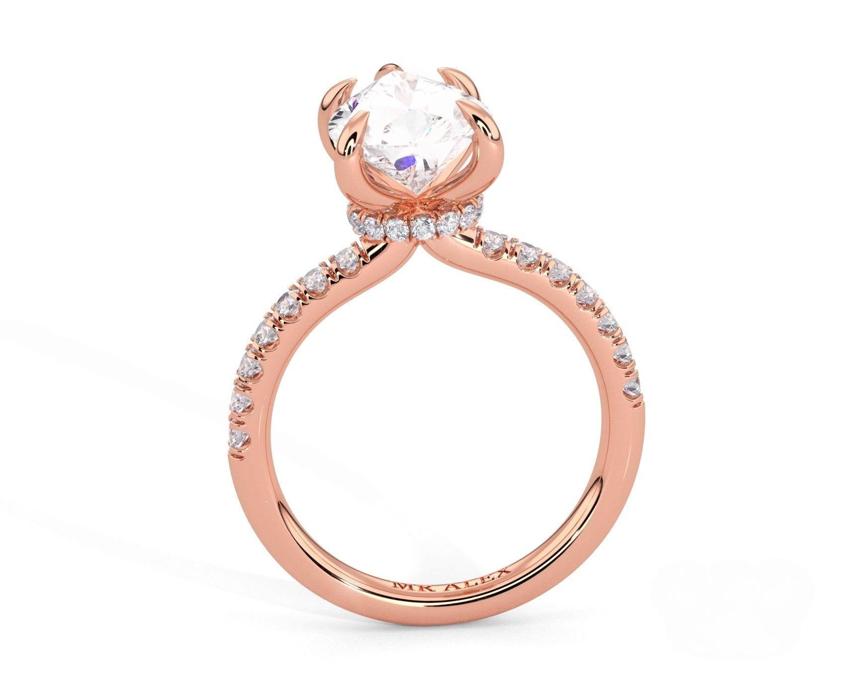 2 Carat Pear Cut Hidden Halo Micropavé Engagement Ring - Mr. Alex Jewelry