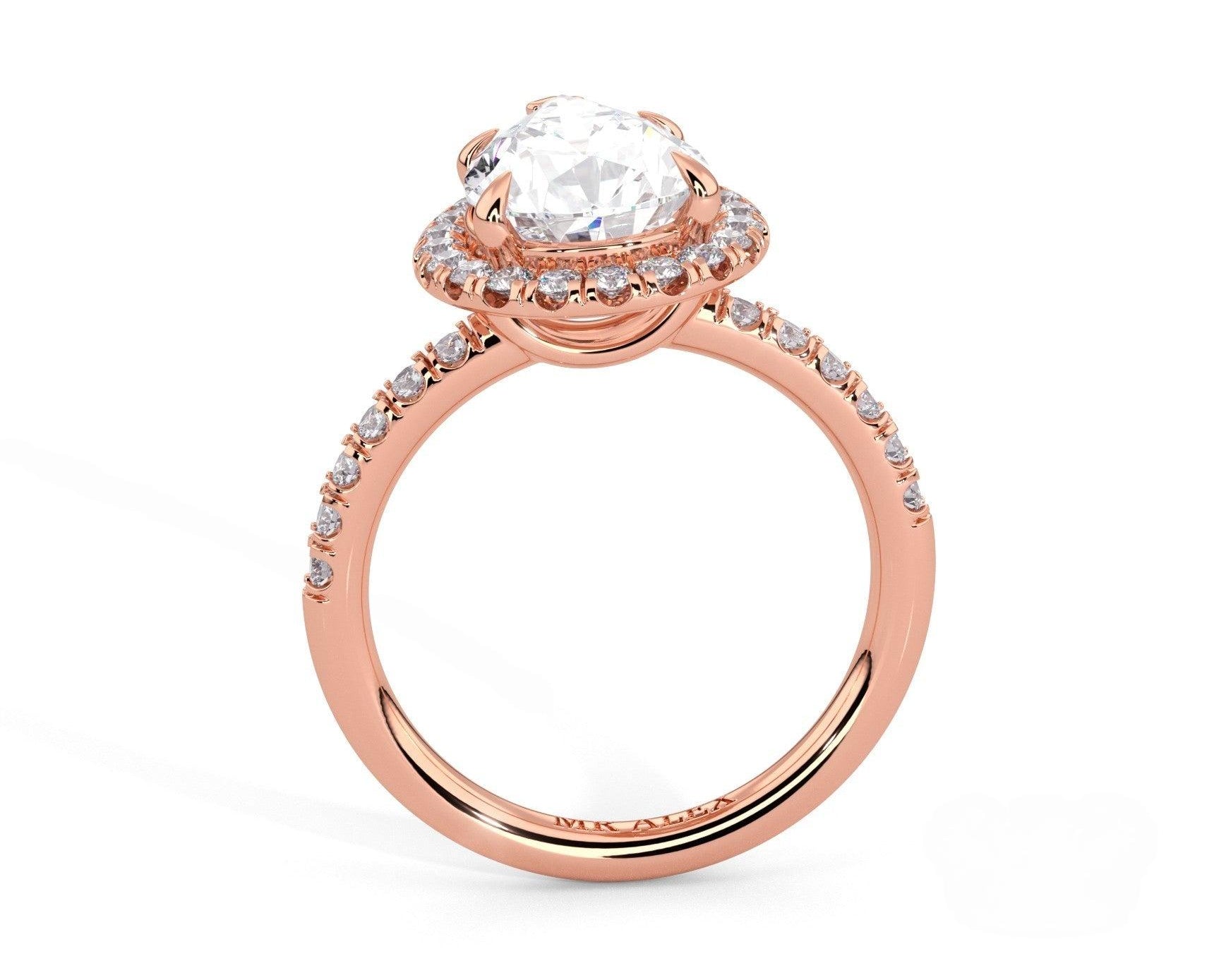 2 Carat Pear Cut Petite Halo Micropavé Engagement Ring - Mr. Alex Jewelry