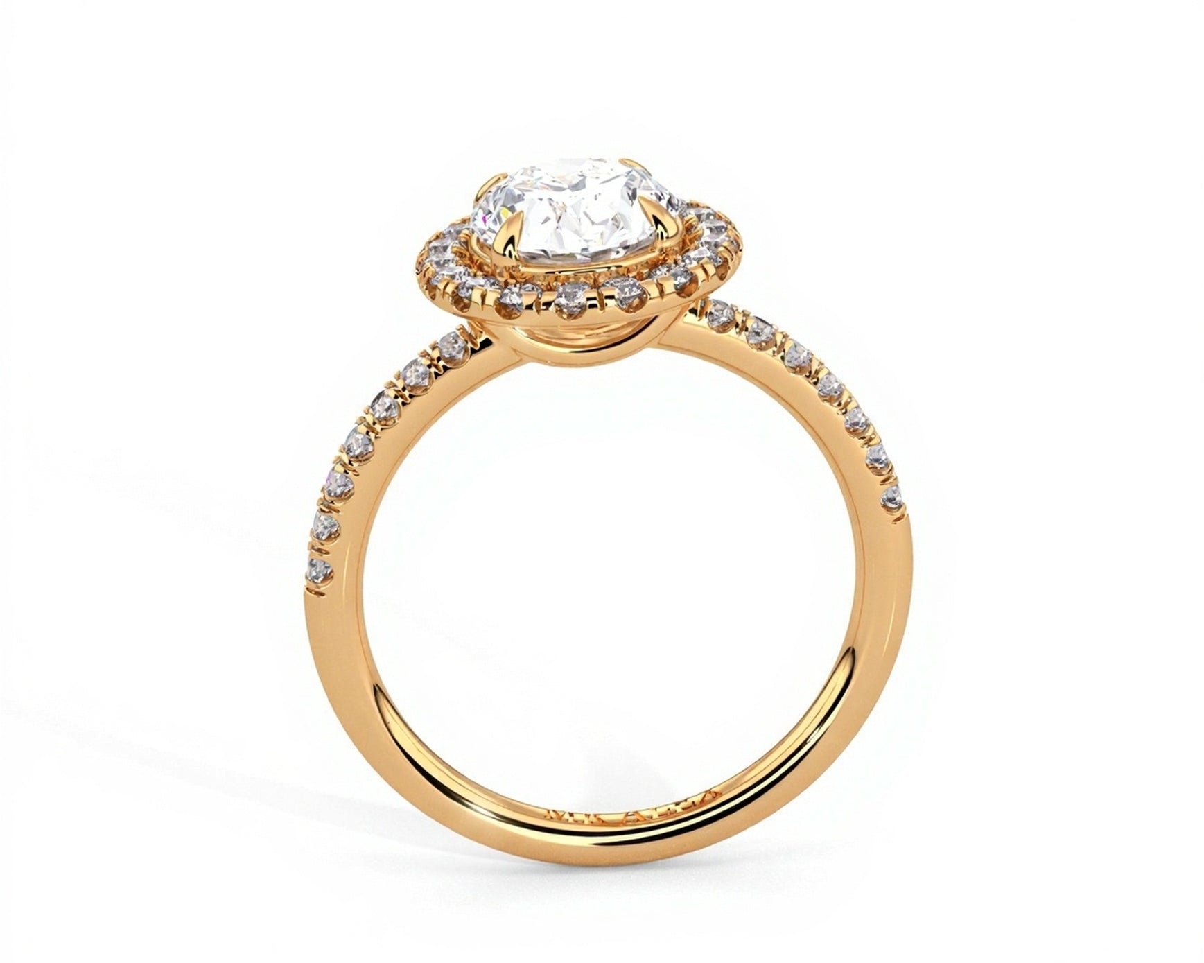 2 Carat Radiant Oval Cut Petite Halo Micropavé Engagement Ring - Mr. Alex Jewelry