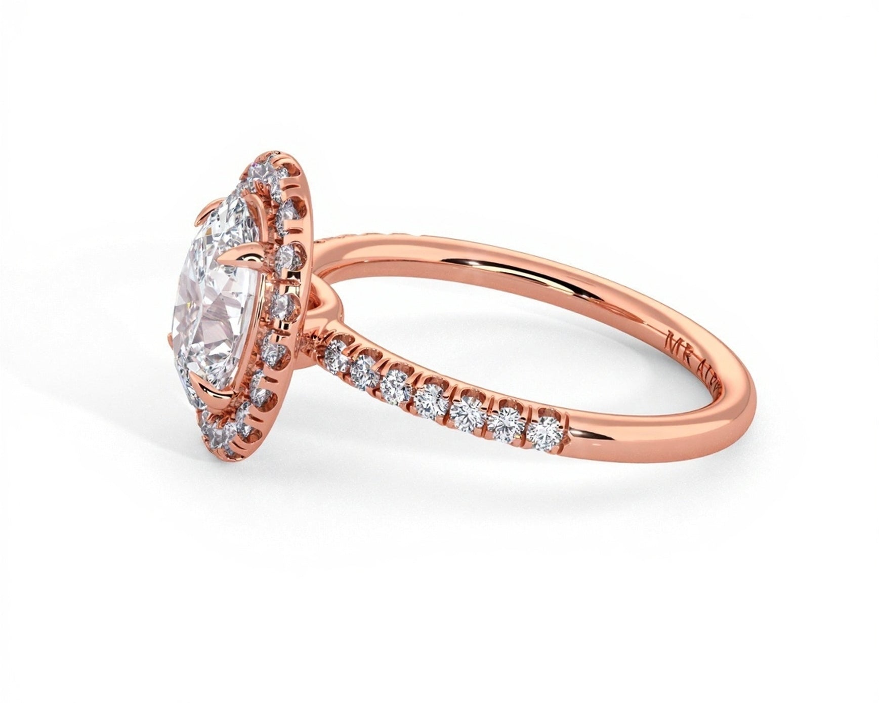 2 Carat Radiant Oval Cut Petite Halo Micropavé Engagement Ring - Mr. Alex Jewelry