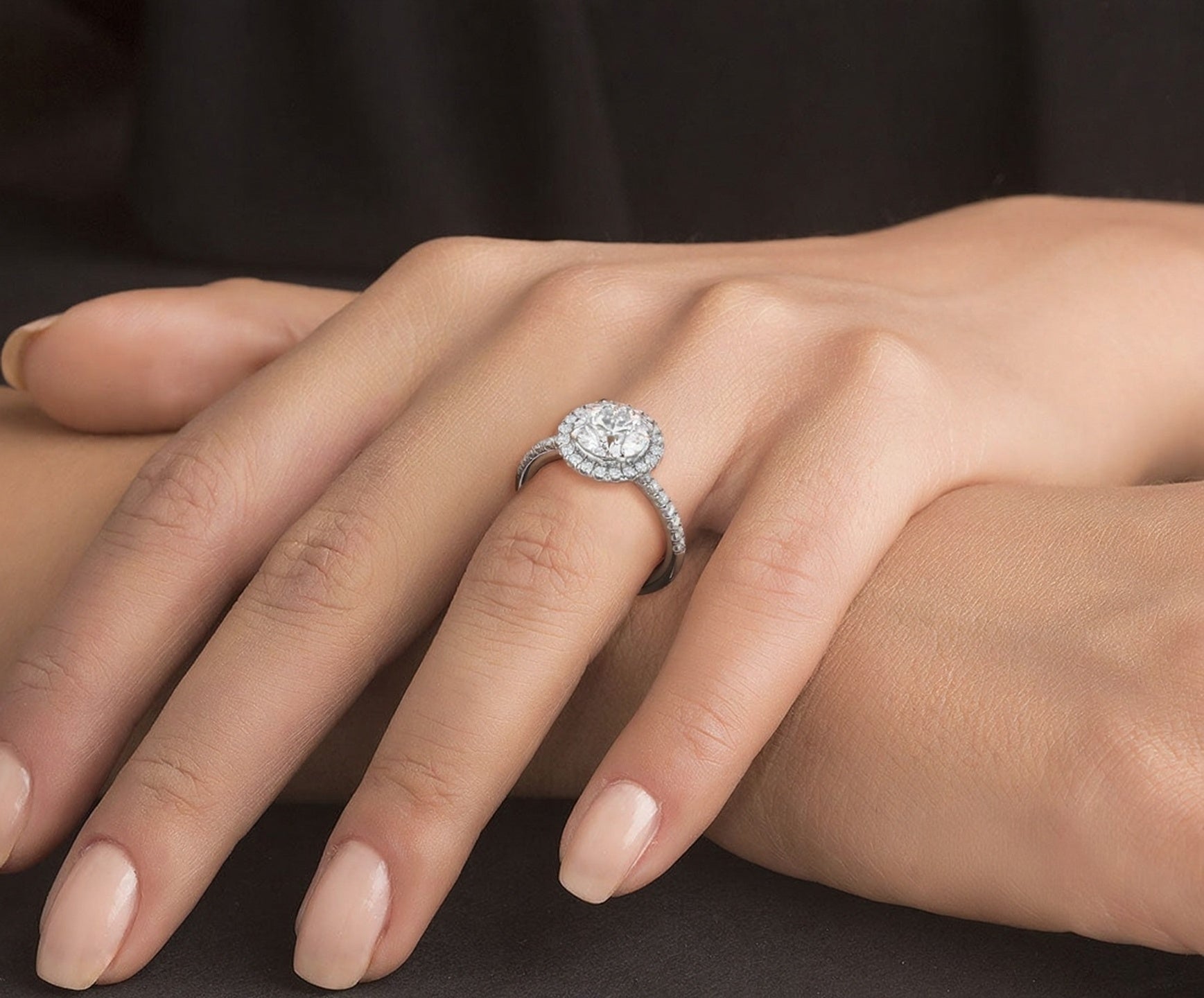 2 Carat Radiant Round Cut Petite Halo Micropavé Engagement Ring - Mr. Alex Jewelry