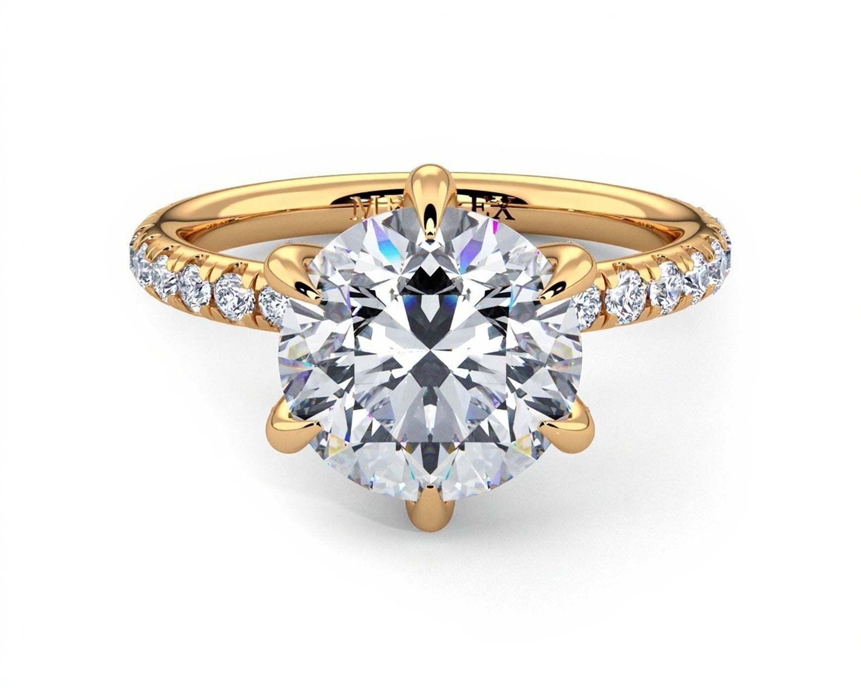 2 Carat Round Brilliant Cut Hidden Halo Micropavé Engagement Ring - Mr. Alex Jewelry