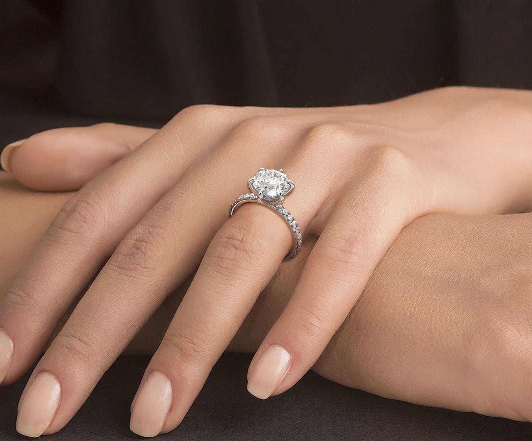 2 Carat Round Brilliant Cut Hidden Halo Micropavé Engagement Ring - Mr. Alex Jewelry