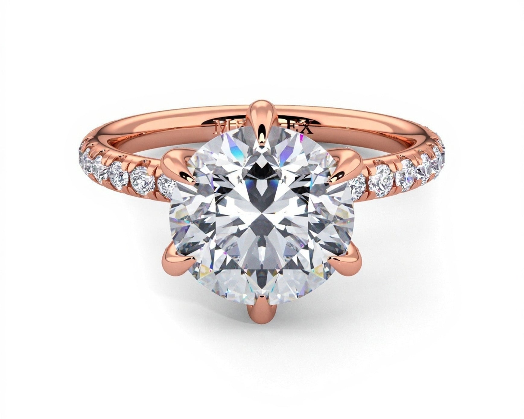 2 Carat Round Brilliant Cut Hidden Halo Micropavé Engagement Ring - Mr. Alex Jewelry