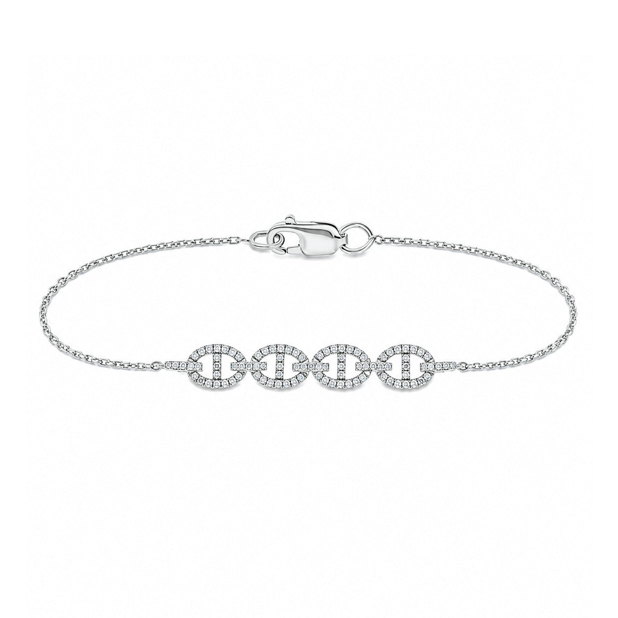 silver braclet dia wt 0.30 ct