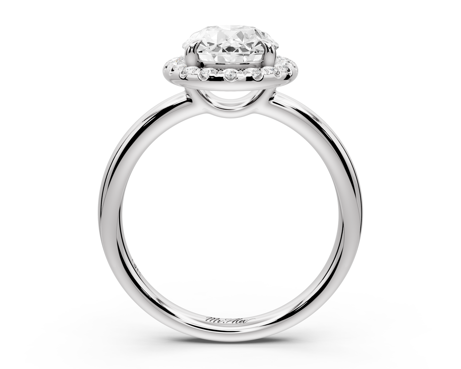 Eliana - 2ct 14k white gold oval diamond with halo engagement ring