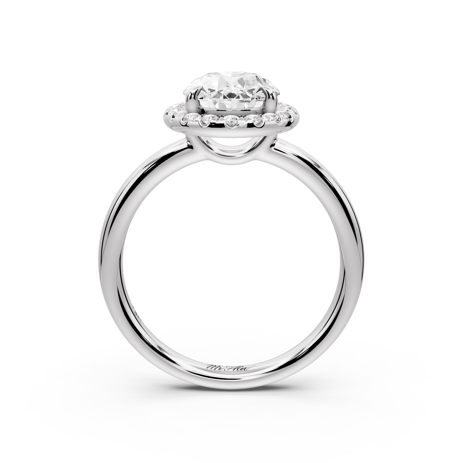 Eliana - 2ct 14k white gold oval diamond with halo engagement ring