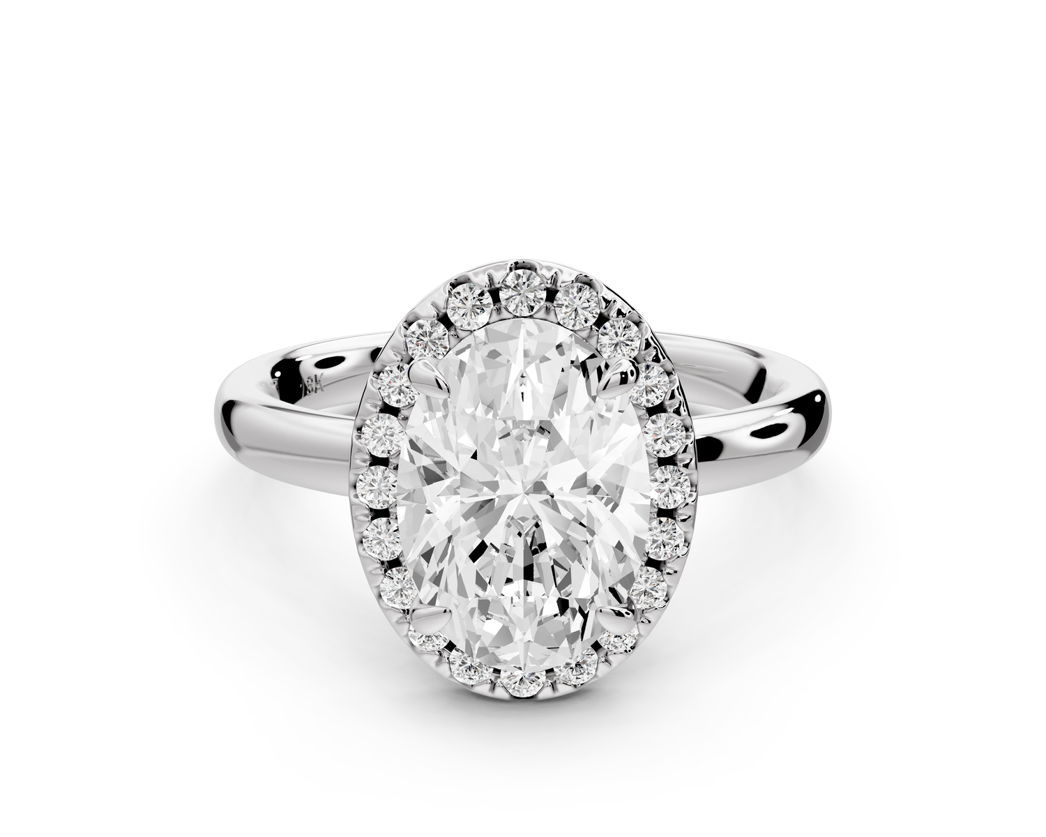 Eliana - 2ct 14k white gold oval diamond with halo engagement ring
