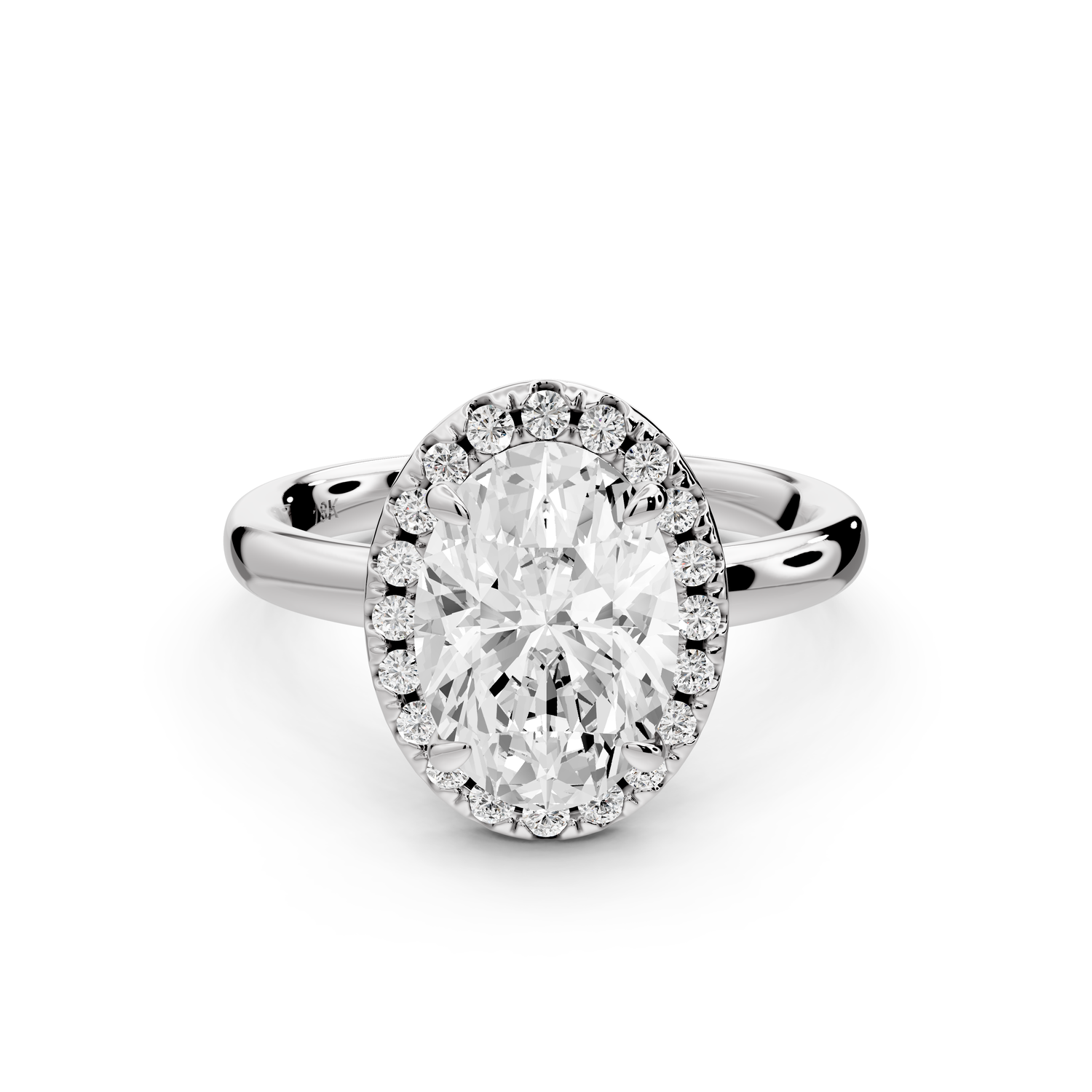 Eliana - 2ct 14k white gold oval diamond with halo engagement ring