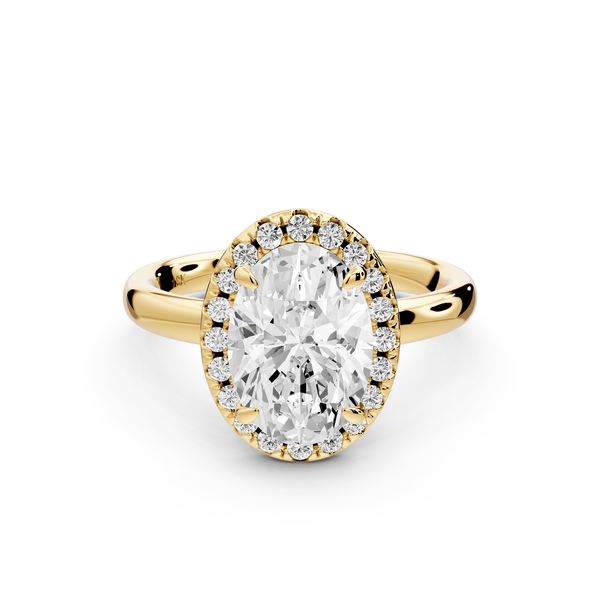 Eliana - 2ct 14k yellow gold oval diamond with halo engagement ring