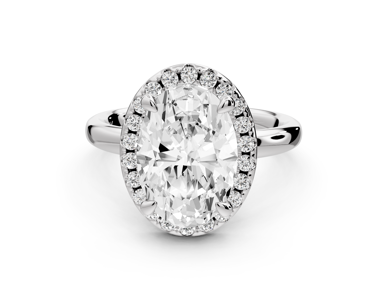 Eliana - 3ct 14k white gold oval diamond with halo engagement ring