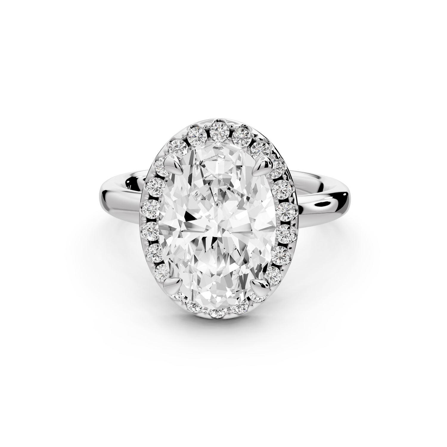 Eliana - 3ct 14k white gold oval diamond with halo engagement ring