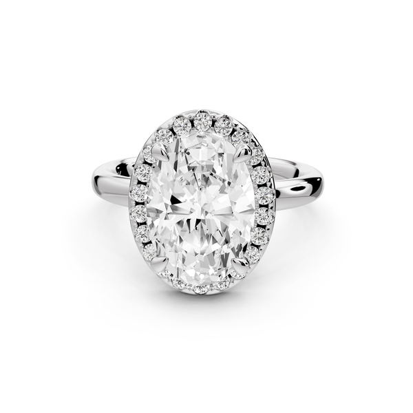 Eliana - 3ct 14k white gold oval diamond with halo engagement ring
