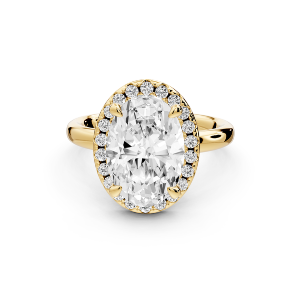 Eliana - 3ct 14k yellow gold oval diamond with halo engagement ring