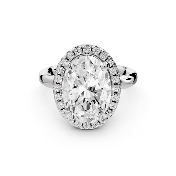 Eliana - 4ct 14k white gold oval diamond with halo engagement ring