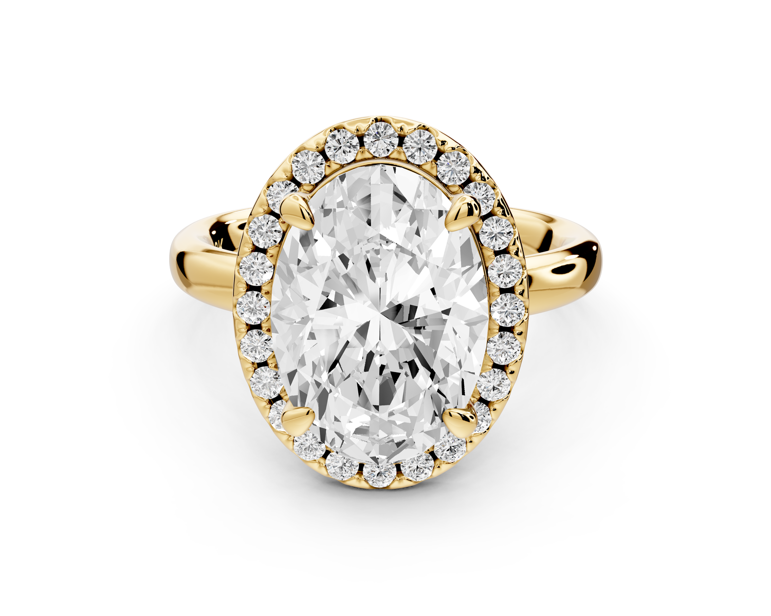 Eliana - 4ct 14k yellow gold oval diamond with halo engagement ring