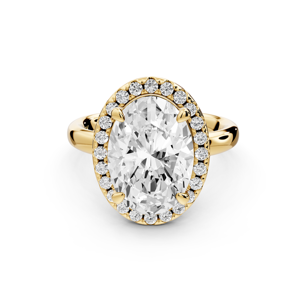 Eliana - 4ct 14k yellow gold oval diamond with halo engagement ring