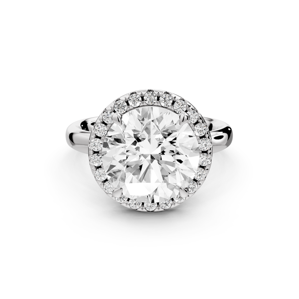 Eliana - 4ct 14k white gold round diamond with halo engagement ring