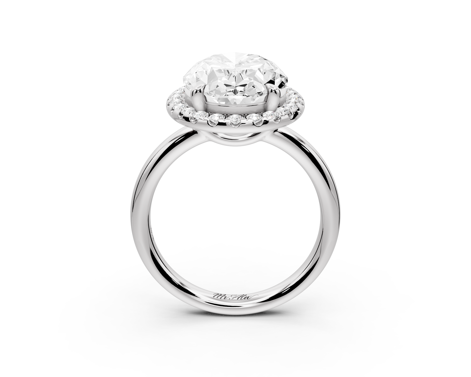 Eliana - 5ct 14k white gold oval diamond with halo engagement ring