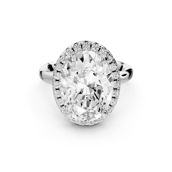Eliana - 5ct 14k white gold oval diamond with halo engagement ring