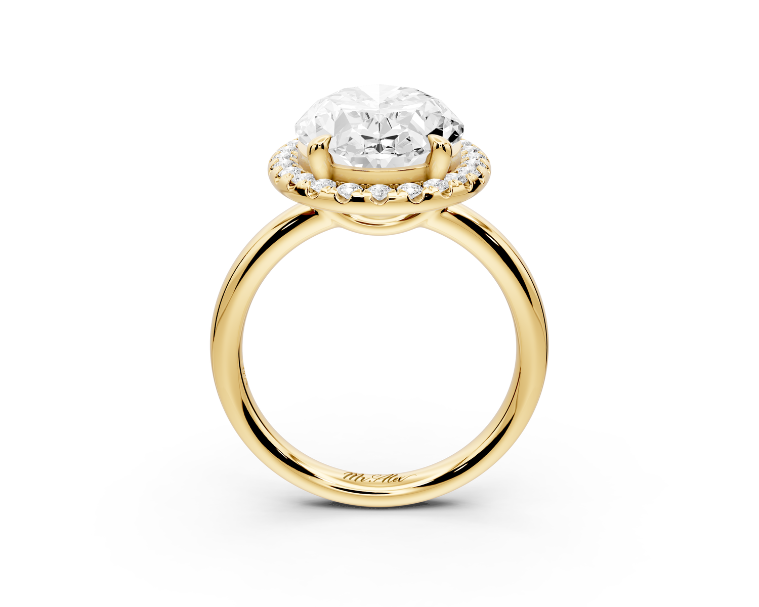 Eliana - 5ct 14k yellow gold oval diamond with halo engagement ring