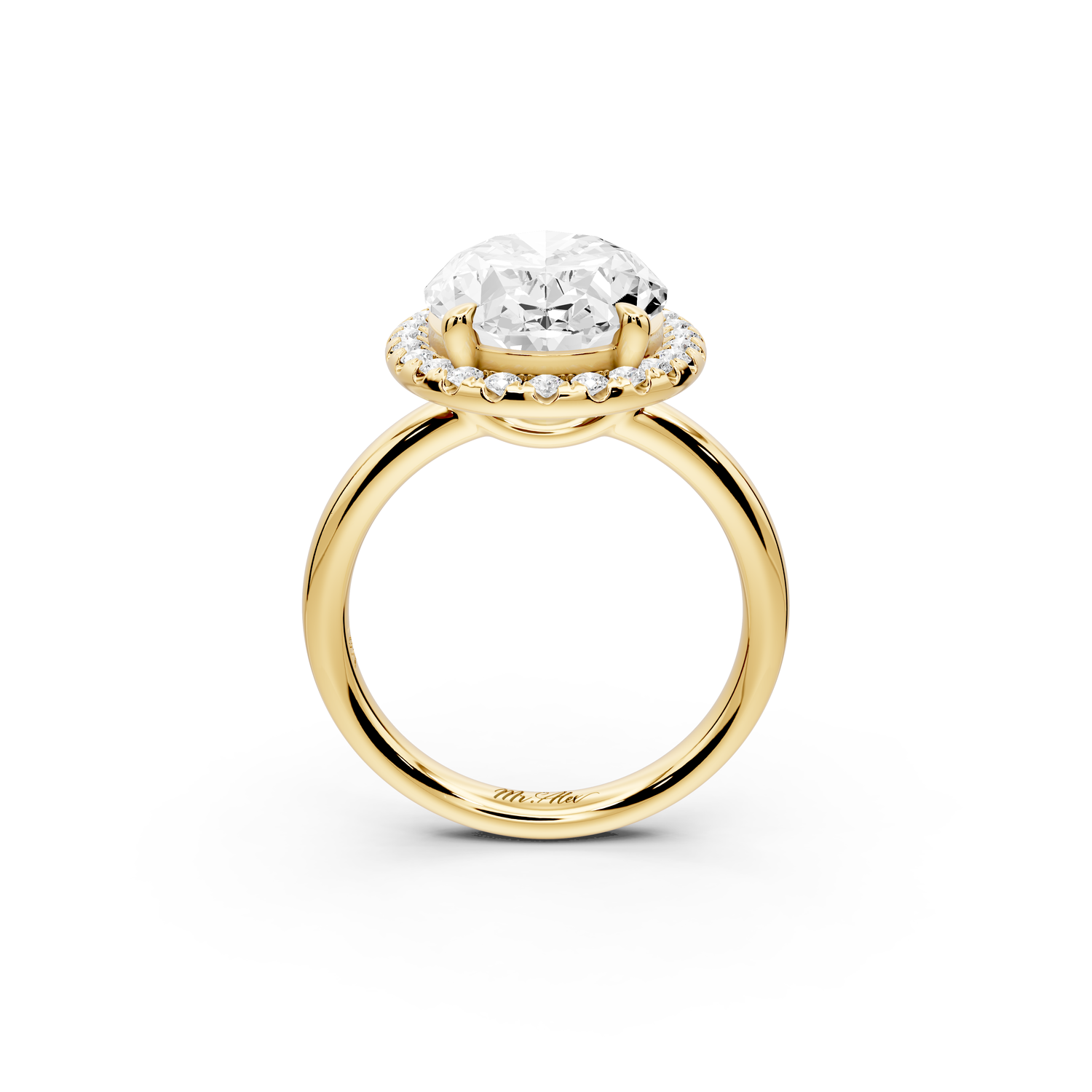 Eliana - 5ct 14k yellow gold oval diamond with halo engagement ring