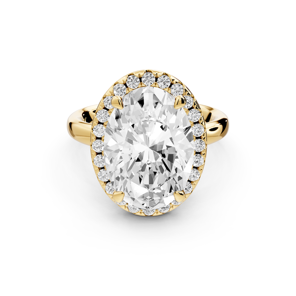 Eliana - 5ct 14k yellow gold oval diamond with halo engagement ring
