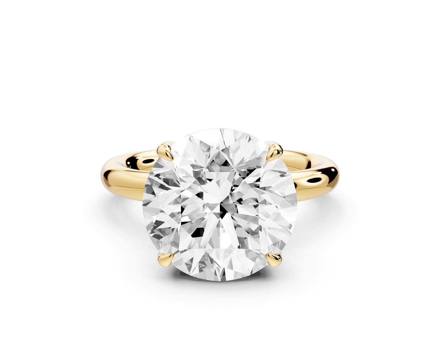 Shira - 5ct 14k white gold round diamond with hidden halo and diamond crown talon prong solitaire engagment ring
