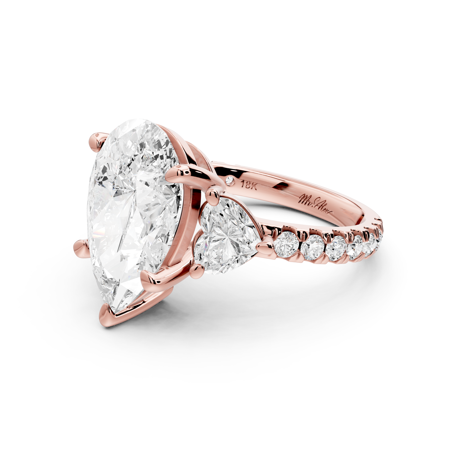 Lily - 3ct Engagement Ring 14k rose gold