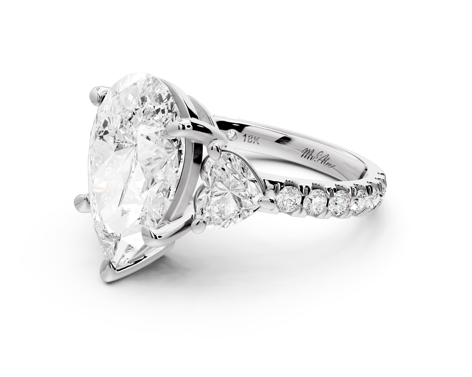 Lily - 3ct Engagement Ring 14k white gold