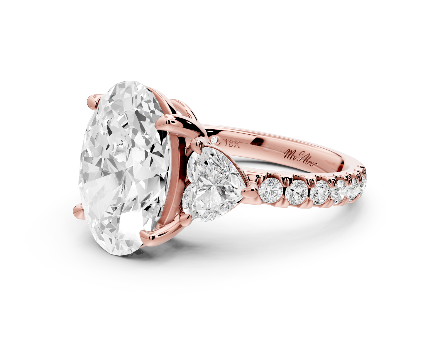 Lily - 4ct Engagement Ring 14k rose gold