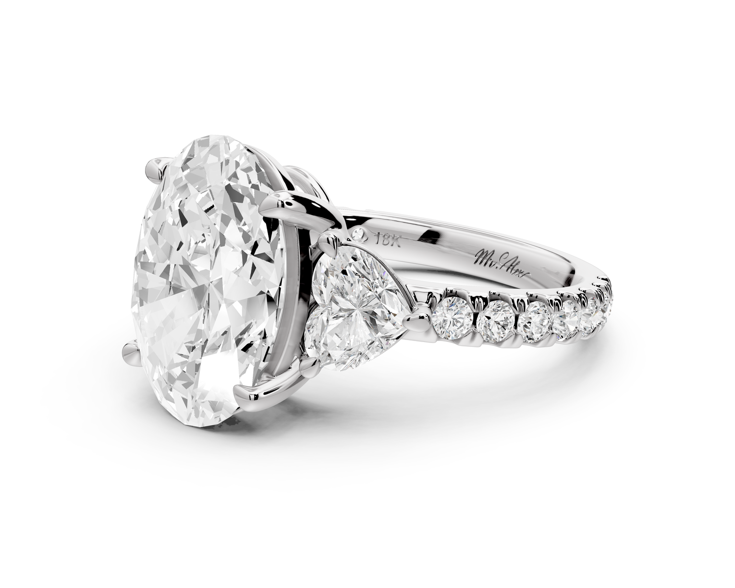 Lily - 4ct Engagement Ring 14k white gold