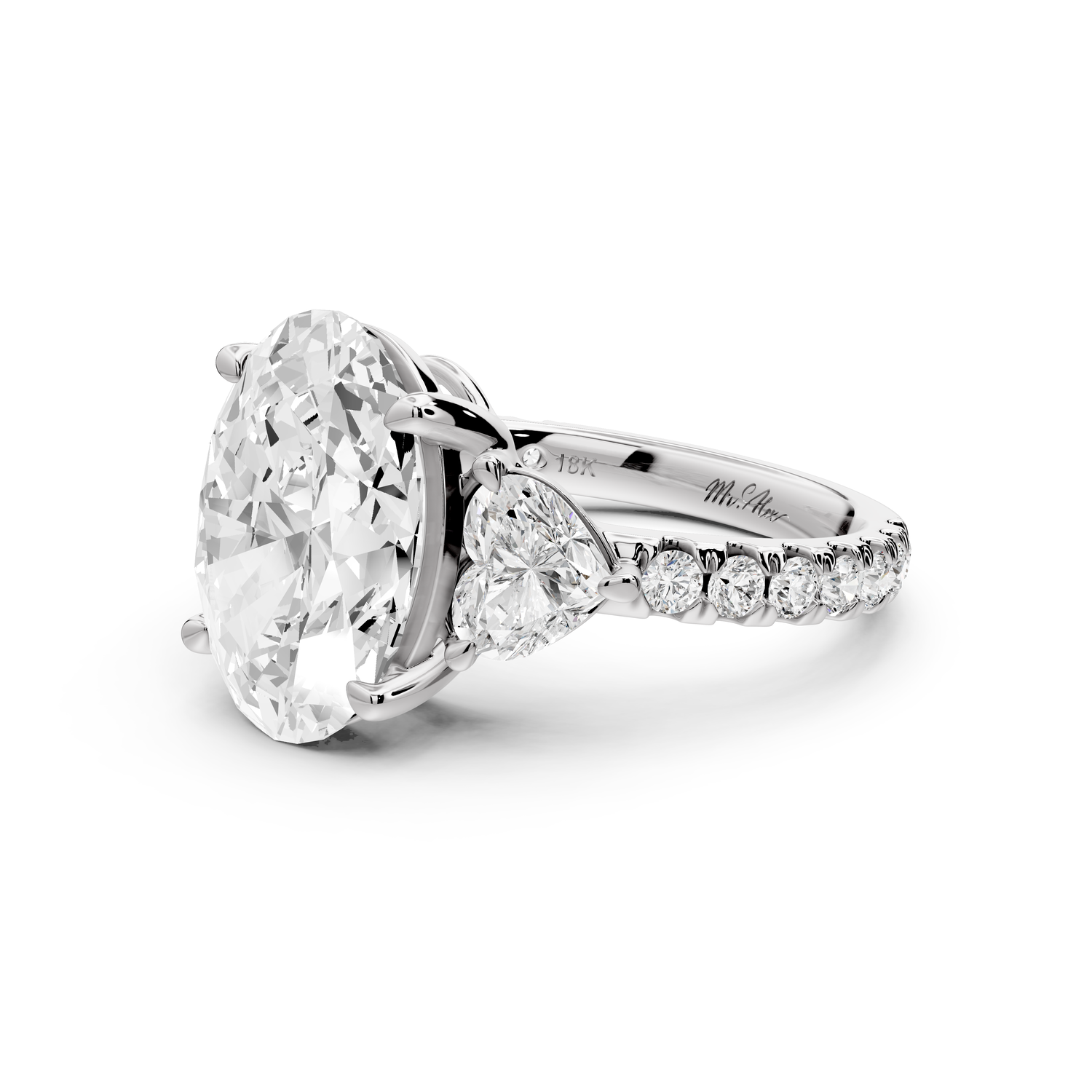 Lily - 4ct Engagement Ring 14k white gold