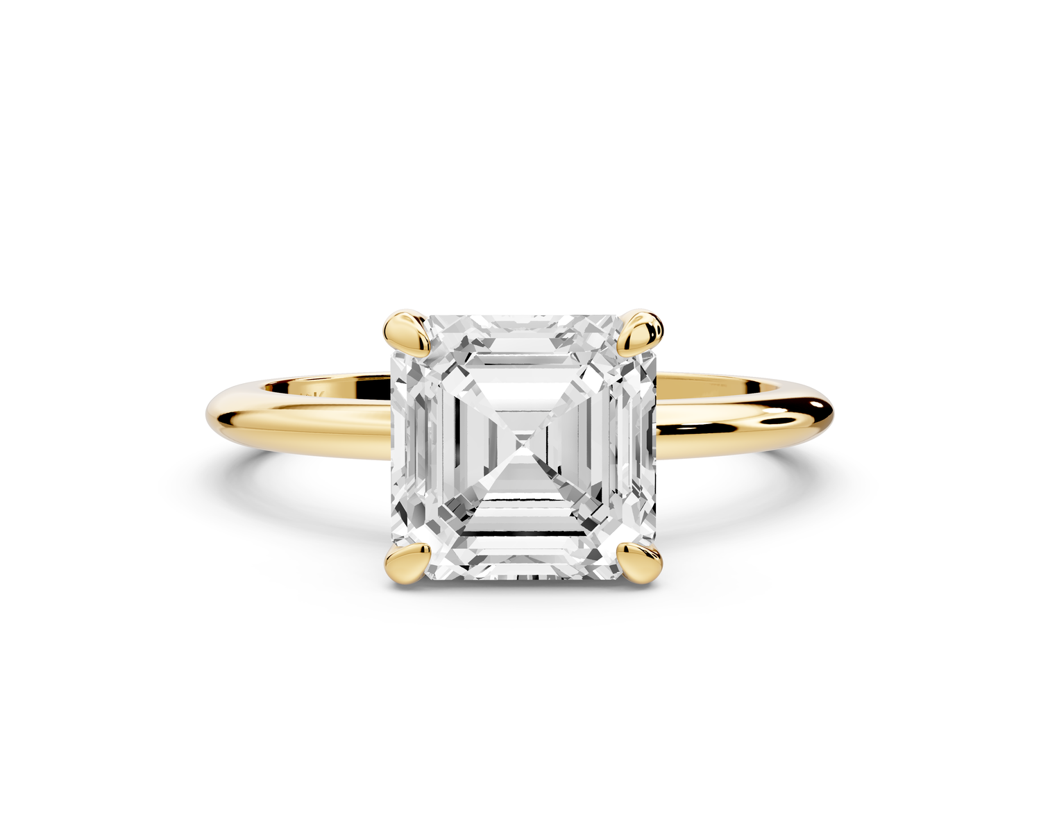Odessa - 2ct 14k yellow gold asscher Knife Edge Solitaire Engagement Ring