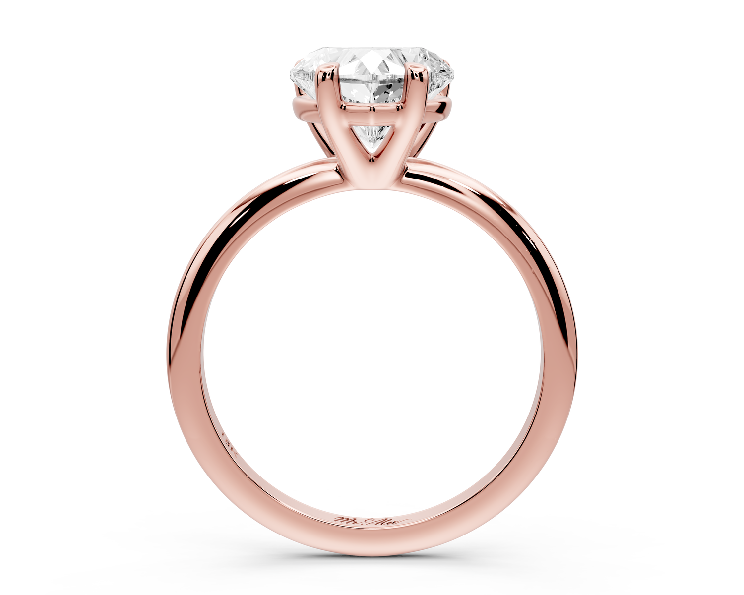 Odessa - 2ct 14k rose gold heart Knife Edge Solitaire Engagement Ring